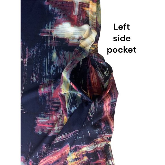 Nina Leonard Womens Abstract Print Swing Dress With Pockets Size Small - Picture 8 of 12